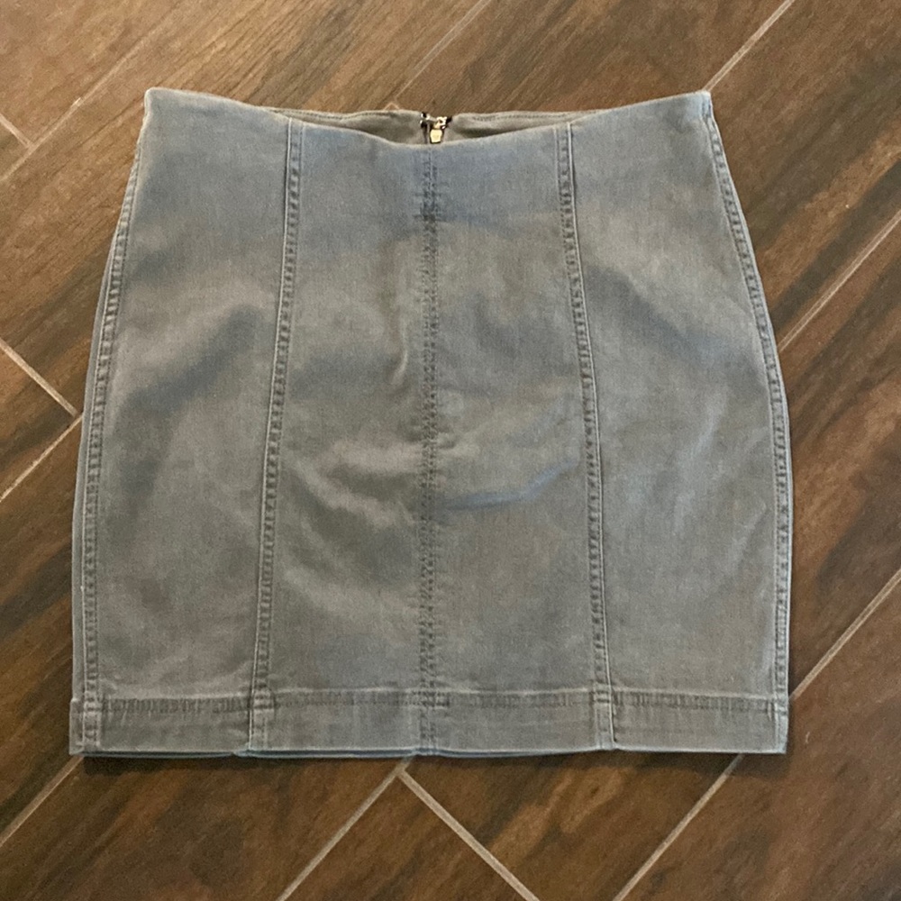Free People gray denim skirt
